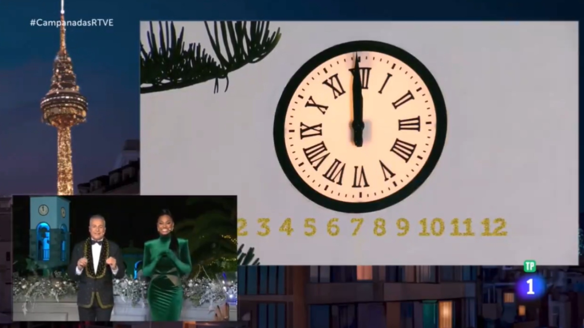Imagen de las Camapanadas de TVE de Canarias con Roberto Herrera y Nia Correia